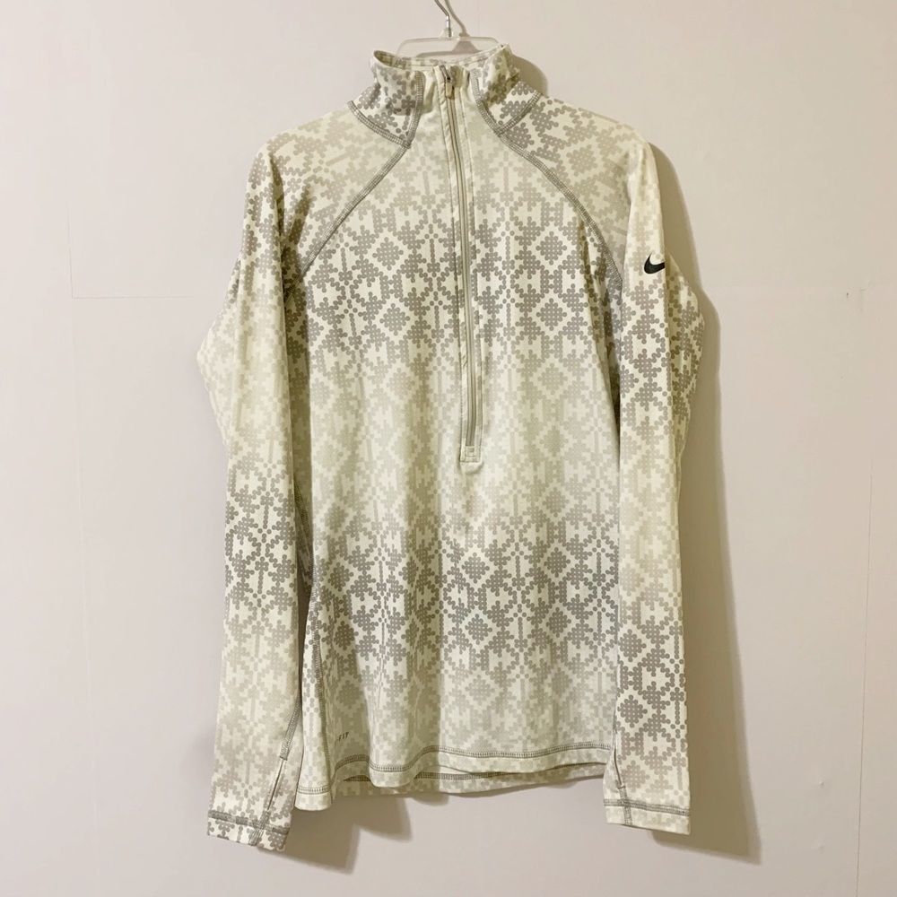 Nike Pro Womens Size M Printed Half 1/2 Zip Pullover Athletic